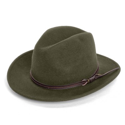 Kapelusze - Gårda Vicenza Crushable Wool felt Fedora (zielony)