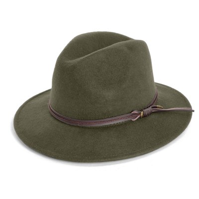 Kapelusze - Gårda Vicenza Crushable Wool felt Fedora (zielony)