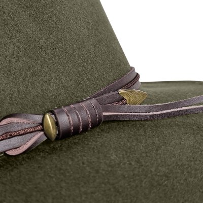 Kapelusze - Gårda Vicenza Crushable Wool felt Fedora (zielony)