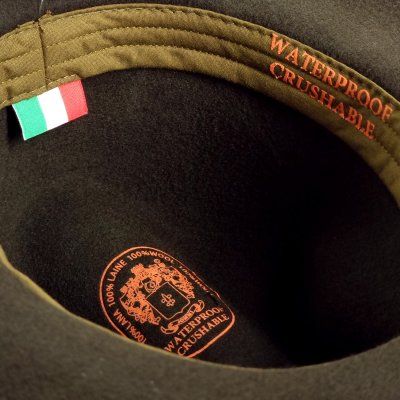 Kapelusze - Gårda Vicenza Crushable Wool felt Fedora (zielony)