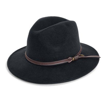 Kapelusze - Gårda Vicenza Crushable Wool felt Fedora (czarny)