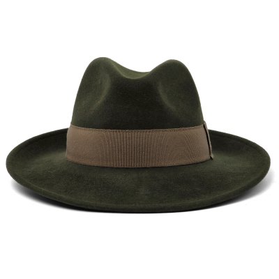 Kapelusze - Gårda Volterra Fedora Wool Hat (wojskowy zielony/beżowy)