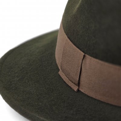 Kapelusze - Gårda Volterra Fedora Wool Hat (wojskowy zielony/beżowy)