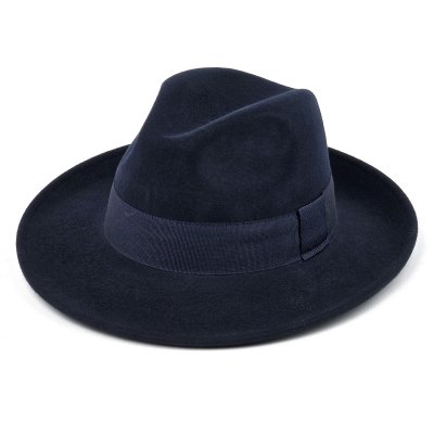 Kapelusze - Gårda Volterra Fedora Wool Hat (granatowy)