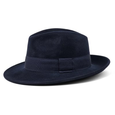 Kapelusze - Gårda Volterra Fedora Wool Hat (granatowy)