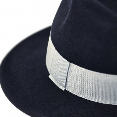 Kapelusze - Gårda Volterra Fedora Wool Hat (granatowy/ecru)