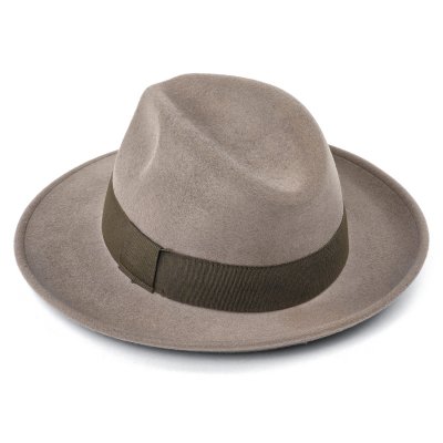Kapelusze - Gårda Volterra Fedora Wool Hat (szarobrązowy/zielony wojskowy)