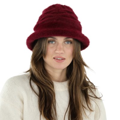 Kapelusze - Gårda Atri Angora Cloche (burgundia)