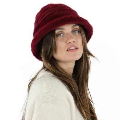 Kapelusze - Gårda Atri Angora Cloche (burgundia)