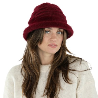 Kapelusze - Gårda Atri Angora Cloche (burgundia)