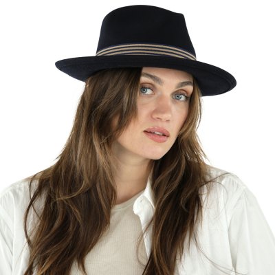 Kapelusze - Gårda Belluno Crushable Wool felt Fedora (niebieski)