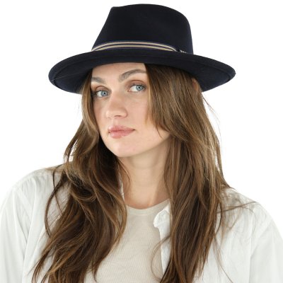 Kapelusze - Gårda Belluno Crushable Wool felt Fedora (niebieski)