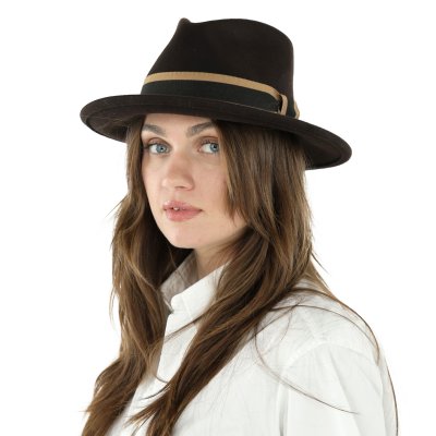 Kapelusze - Gårda Belluno Crushable Wool felt Fedora (brązowy)