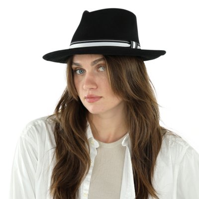 Kapelusze - Gårda Belluno Crushable Wool felt Fedora (czarny)