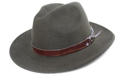 Kapelusze - Gårda Windsor Wool Fedora (zielony)