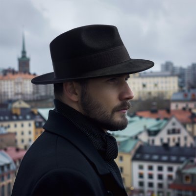 Kapelusze - Gårda Volterra Fedora Wool Hat (czarny)