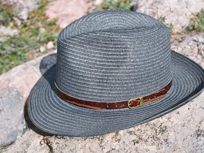 Kapelusze - Gårda Agrigento Fedora (niebieski)
