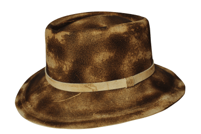 Kapelusze - Gårda Distressed Porkpie Hat (brąz)