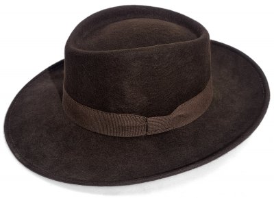 Kapelusze - Gårda Napoli Fedora Wool Hat (brązowy)