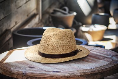 Kapelusze - Gårda Pampaneria Raffia Fedora (naturalny)
