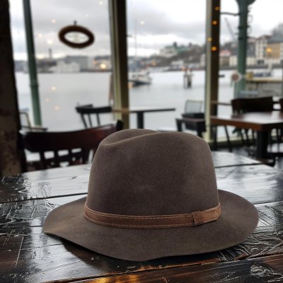 Kapelusze - Gårda Tropea Fedora Wool Hat (brązowy)