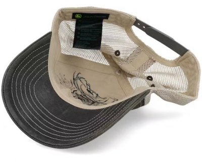 Czapka - John Deere 6 Panel Chan & Mesh Dad Cap (szary/beż)