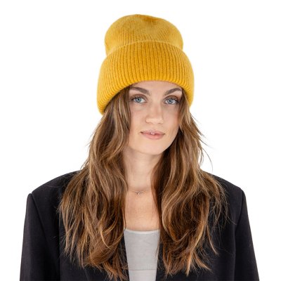 Czapki - Gårda Angora Beanie (żółty)