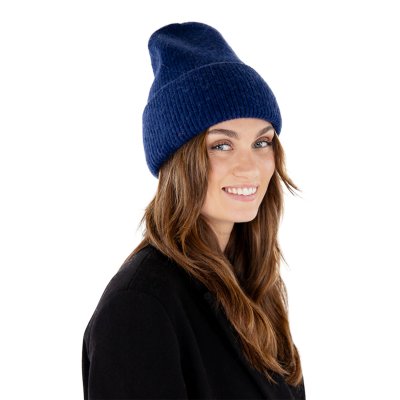Czapki - Gårda Angora Beanie (granatowy)