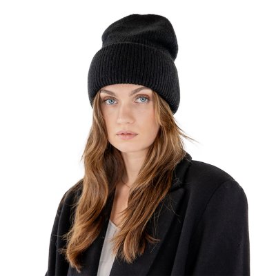 Czapki - Gårda Angora Beanie (czarny)