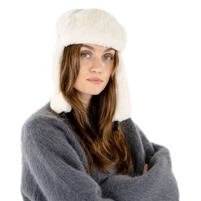 Trapper hat - Gårda Angora Trapper Hat (biały)