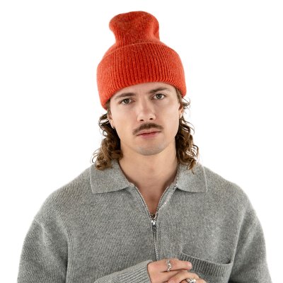 Czapki - Gårda Angora Beanie (pomarańczowy)