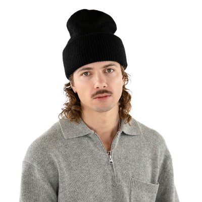 Czapki - Gårda Angora Beanie (czarny)