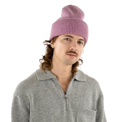 Czapki - Gårda Angora Beanie (fioletowy)
