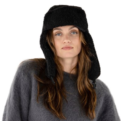 Trapper hat - Gårda Angora Trapper Hat (czarny)