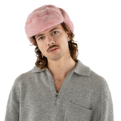 Trapper hat - Gårda Angora Trapper Hat (różowy)