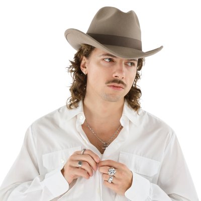 Kapelusze - Gårda Pocatello Crushable Wool felt Western hat (beżowy)