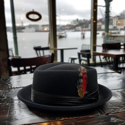 Kapelusze - Gårda Perth Pork Pie (czarny)