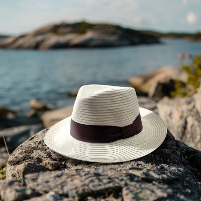 Kapelusze - Gårda Bellagio Fedora (biały)