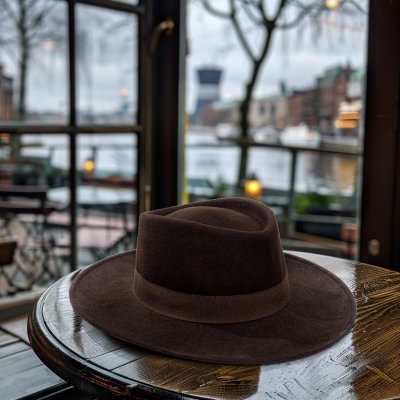 Kapelusze - Gårda Napoli Fedora Wool Hat (brązowy)