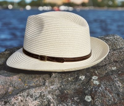 Kapelusze - Gårda Agrigento Fedora (biały)