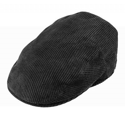 Kaszkiet - Jaxon Hats Corduroy Flat Cap (czarny)