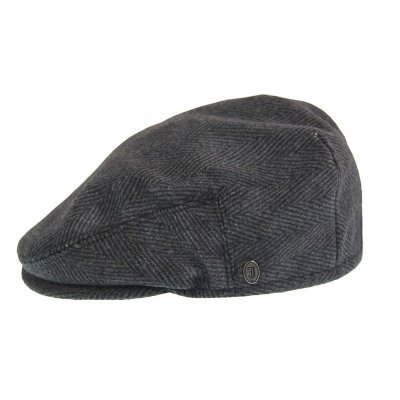 Kaszkiet - Jaxon Herringbone Flat Cap (ciemno szary)