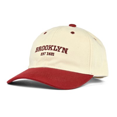 Czapki z daszkiem dla dzieci - Gårda Brooklyn Baseball Cap (kremowy/czerwony)