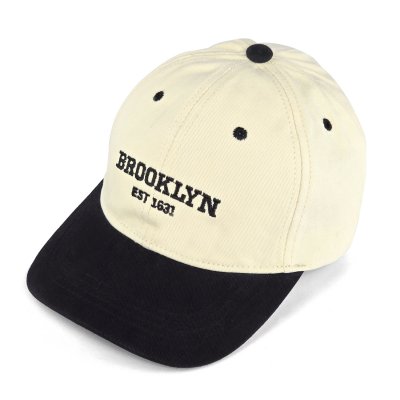 Czapki z daszkiem dla dzieci - Gårda Brooklyn Baseball Cap (kremowy/czarny)