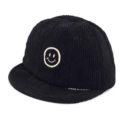Czapki z daszkiem dla dzieci - Gårda Smile Corduroy Cap (czarny)