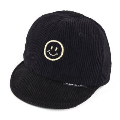 Czapki z daszkiem dla dzieci - Gårda Smile Corduroy Cap (czarny)