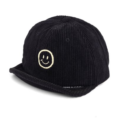 Czapki z daszkiem dla dzieci - Gårda Smile Corduroy Cap (czarny)