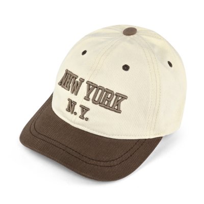 Czapki z daszkiem dla dzieci - Gårda New York Baseball Cap (kremowy/brązowy)