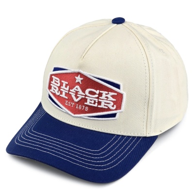 Czapka z daszkiem - Black River Cincinnati Cotton Snapback (ecru/niebieski)