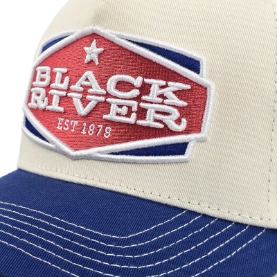 Czapka z daszkiem - Black River Cincinnati Cotton Snapback (ecru/niebieski)